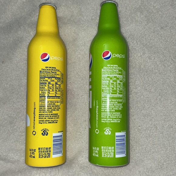 Pepsi collector metal bottles - one yellow JOY - one green TOGETHER - Picture 2 of 4